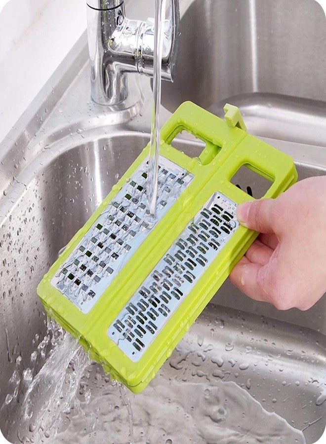 KPS 4 in 1 Fold Box Ribbon & Slicer Grater for Vegetable, Fruits & Cheese, Multicolour - Image 3